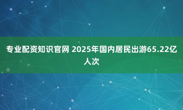 专业配资知识官网 2025年国内居民出游65.22亿人次